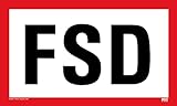 PP-Platte Schlüsselkasten Schlüsseldepot 'FSK/FSD' Feuerwehr Hinweis Schild | 100x60mm Variante...
