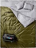 Sleepingo Double Sleeping Bag for Backpacking, Camping, Or Hiking. Queen Size XL! Cold Weather 2...