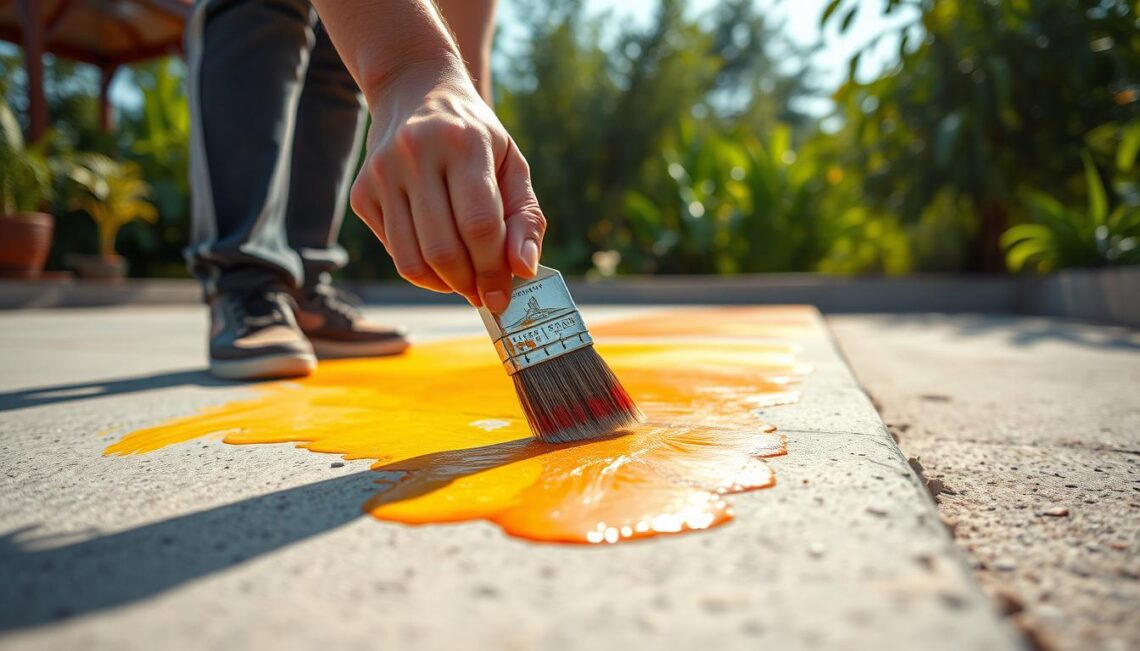 Anleitung Betonplatten streichen außen leicht gemacht