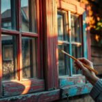 verwitterte holzfenster streichen