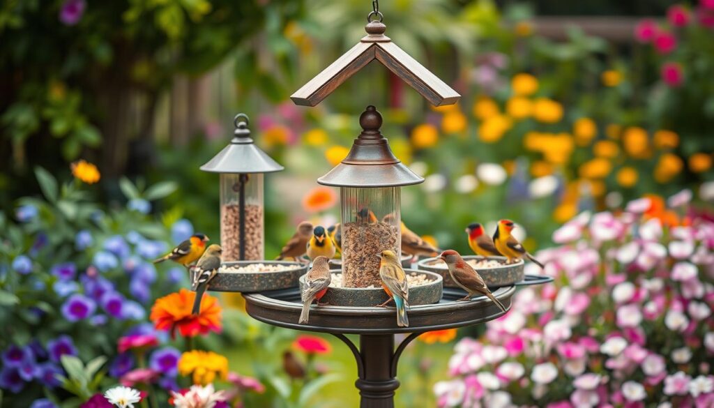 Vogelfutter Platzierung im Garten