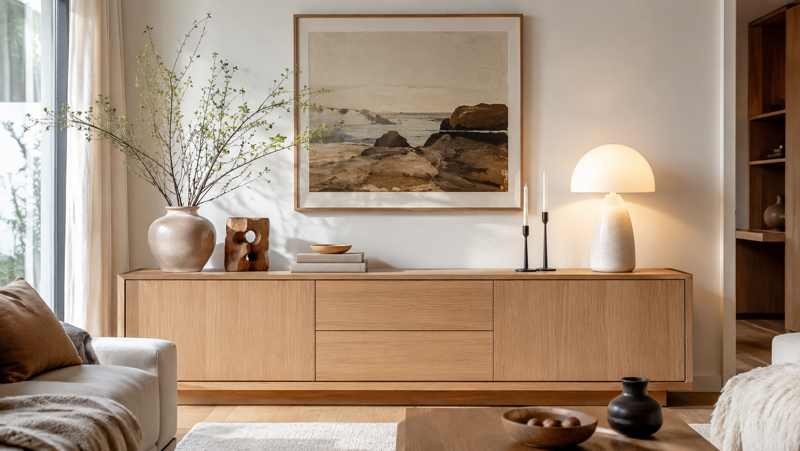 Sideboard mit Lampe